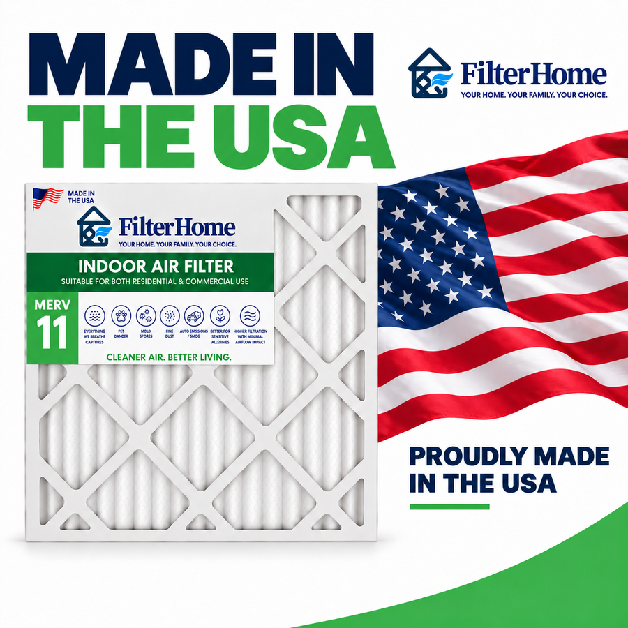 MERV 11 HVAC & Furnace Air Filter Made In USA