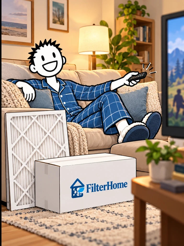 A FilterHome box delivered to a Long Island front door